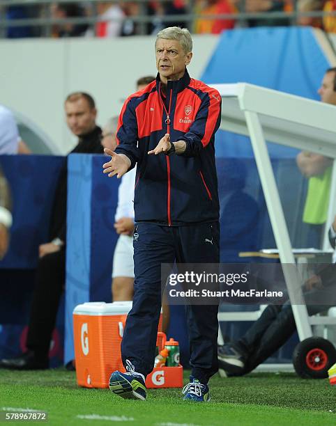 Arsenal manager Arsene Wenger during a pre season friendly between RC Lens and Arsenal at Stade Bollaert-Delelis on July 22, 2016 in Lens.