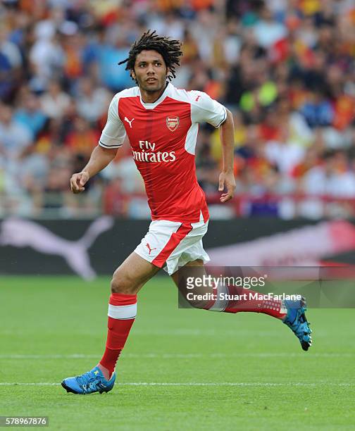 Mohamed Elneny of Arsenal during a pre season friendly between RC Lens and Arsenal at Stade Bollaert-Delelis on July 22, 2016 in Lens.