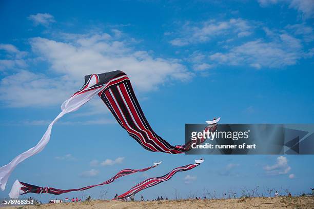 kite festival at sanur, bali - indonesian kite stock pictures, royalty-free photos & images