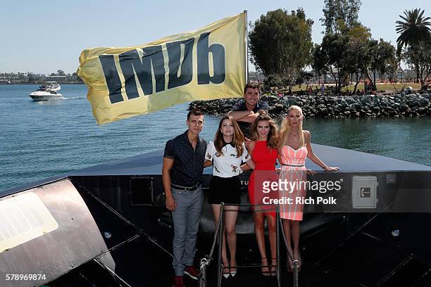Actors Cody Linley,Masiela Lusha, Ryan Newman, Tara Reid and director Anthony Ferrante attend the IMDb Yacht at San Diego Comic-Con 2016: Day Two at...