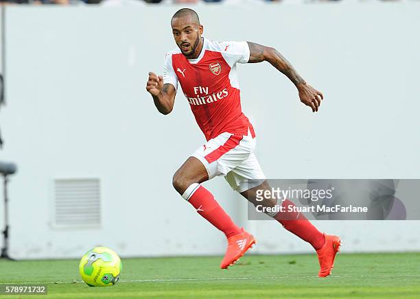 Theo Walcott of Arsenal during a pre season friendly between RC Lens and Arsenal at Stade Bollaert-Delelis on July 22, 2016 in Lens.