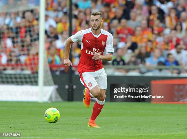 Calum Chambers of Arsenal during a pre season friendly between RC Lens and Arsenal at Stade Bollaert-Delelis on July 22, 2016 in Lens.