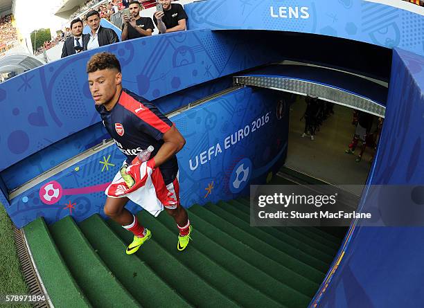 Alex Oxlade-Chamberlain of Arsenal before a pre season friendly between RC Lens and Arsenal at Stade Bollaert-Delelis on July 22, 2016 in Lens.