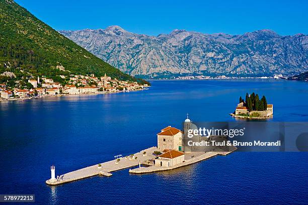 montenegro, bay of kotor, perast - kotor bay ストックフォトと画像