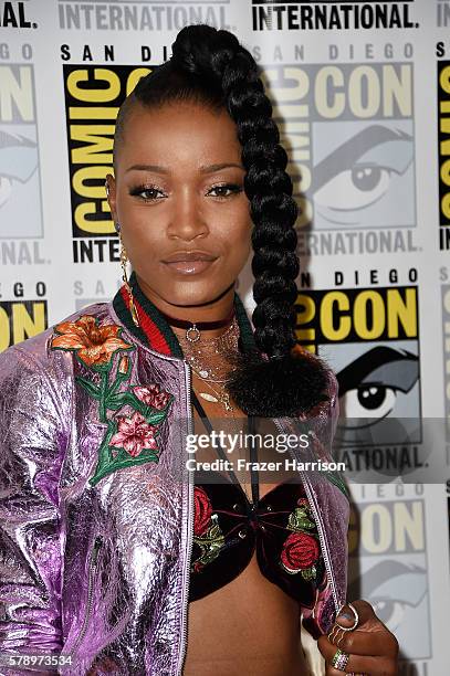 Actress Keke Palmer attends the "Scream Queens" press line during Comic-Con International at Hilton Bayfront on July 22, 2016 in San Diego,...