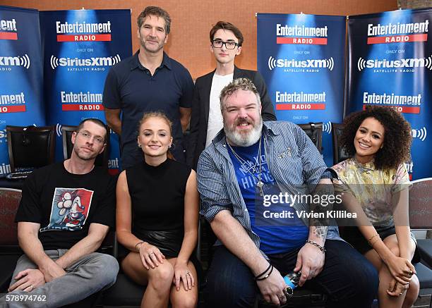 Writer David Benioff, actor Isaac Hempstead Wright, executive producer D.B. Weiss and actors Sophie Turner, Kristian Nairn and Nathalie Emmanuel...