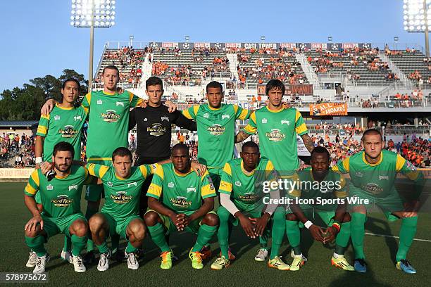 Tampa Bay's starters. Front row : Blake Wagner, Frankie Sanfilippo, Shane Hill , Anthony Wallace, Evans Frimpong , Casey Townsend. Back row : Willie...