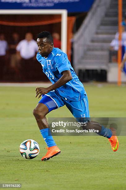 Honduras midfielder Marvin Chavez dribbles during the FIFA international friendly match Honduras vs Israel at BBVA Compass Stadium in Houston, TX.