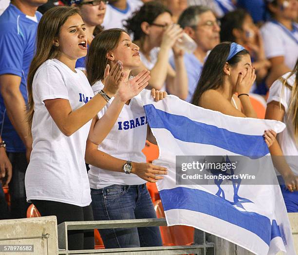 Honduran fans celebrate during the FIFA International friendly soccer match, Honduras vs Israel at BBVA Compass Stadium in Houston, TX.