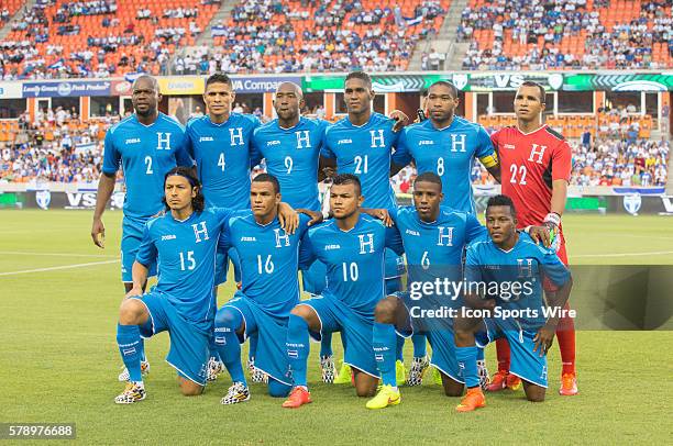 The Honduran starting eleven during the FIFA International friendly soccer match, Honduras vs Israel at BBVA Compass Stadium in Houston, TX.