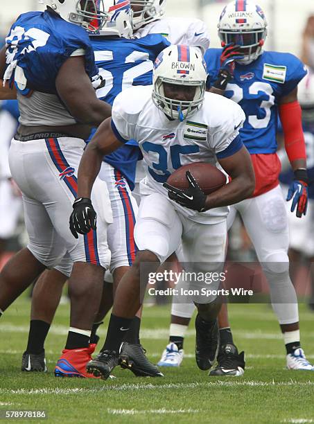 Buffalo Bills running back Bryce Brown in action during a practice session of Bills training camp at St. John Fisher College in Pittsford, NY.