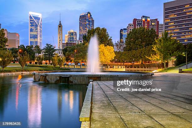 marshall park, charlotte, north carolina - charlotte north carolina night stock pictures, royalty-free photos & images