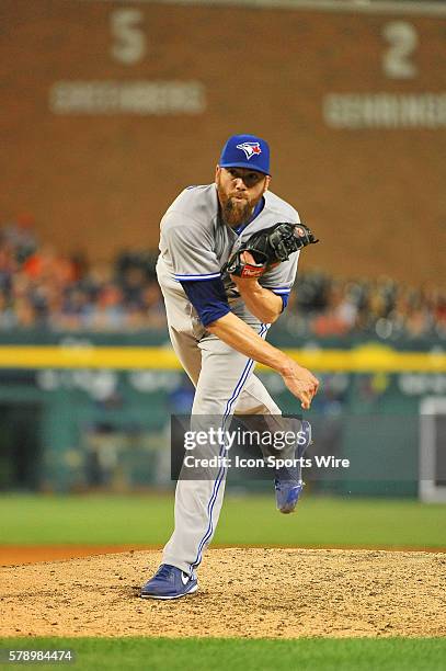 June 3, 2014 - Detroit, MI Toronto Blue Jays relief pitcher Steve Delabar pitches in the ninth inning during the game on Tuesday evening, Comerica...