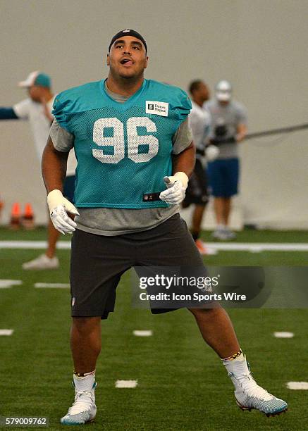 July 25, 2014 Miami Dolphins defensive tackle A.J. Francis during the first official Miami Dolphins Training Camp