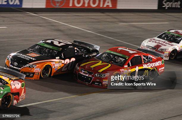 Brad Keselowski Penske Racing Detroit Genuine Parts Ford Fusion and Jamie McMurray Earnhardt Ganassi Racing McDonald?s Chevrolet SS racing for...