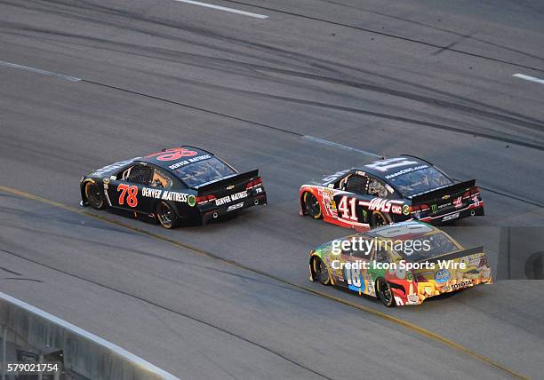 Martin Truex, Jr. Furniture Row Racing Furniture Row/ Chevrolet SS, Kurt Busch Stewart Haas Haas Automation Chevrolet SS, and Kyle Busch Joe Gibbs...