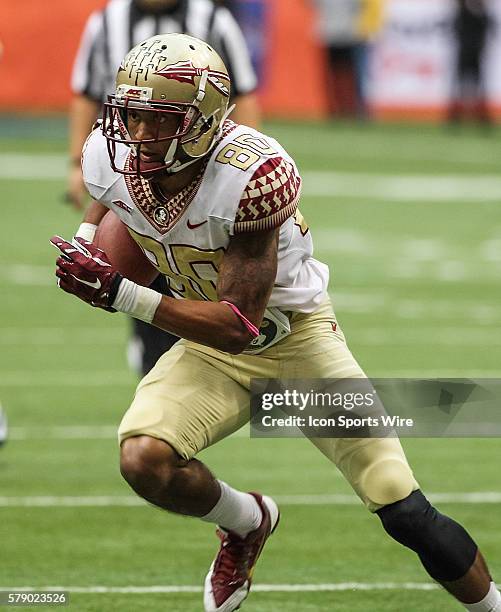 Florida State Seminoles wide receiver Rashad Greene in action during ncaa football game between Florida State and Syracuse Orange at the Carrier Dome...