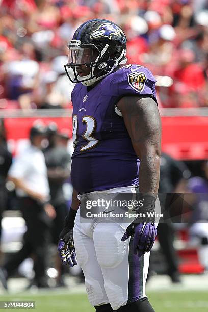 Baltimore Ravens defensive end DeAngelo Tyson during the NFL regular season game between the Baltimore Ravens and Tampa Bay Buccaneers at Raymond...