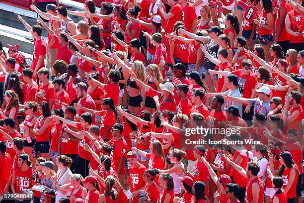 Rutgers Scarlet Knight Fans during the game between the Rutgers Scarlet Knights and the Howard Bison played at High Point Solutions Stadium,in...