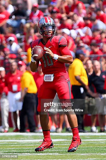 Rutgers Scarlet Knights quarterback Gary Nova during the game between the Rutgers Scarlet Knights and the Howard Bison played at High Point Solutions...