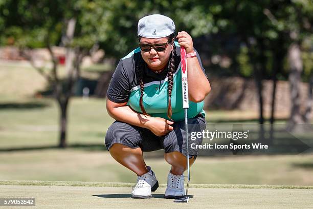 Christina Kim lines up her putt on during the third round of the North Texas LPGA Shootout played at the Las Colinas Country Club in Irving, TX.