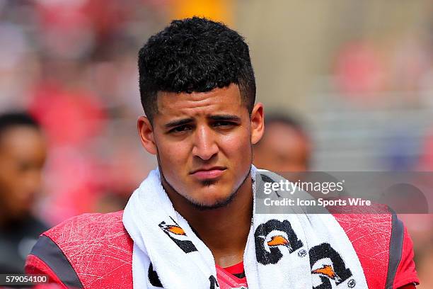 Rutgers Scarlet Knights quarterback Gary Nova on the ssidelines during the game between the Rutgers Scarlet Knights and the Howard Bison played at...