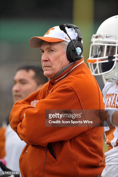Texas head coach Mack Brown during 30 - 10 loss to Baylor at Floyd Casey Stadium in Waco, TX.