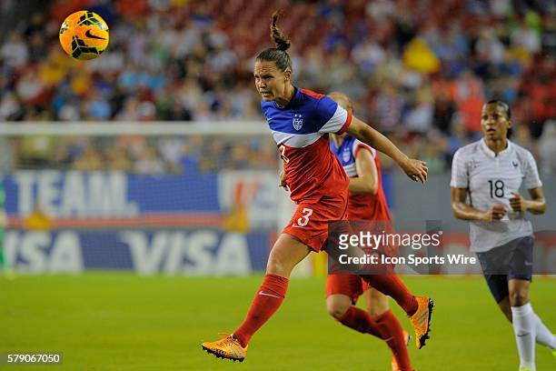 Tampa, Florida, USA, Christie Rampone of the USA during USA v France friendly International soccer match at the Raymond James Stadium in Tampa,...