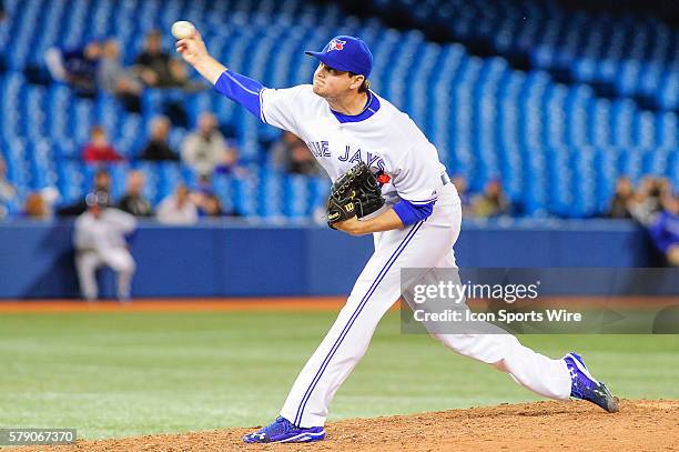 Toronto Blue Jays pitcher Chad Jenkins in action. The Toronto Blue Jays defeated the Philadelphia Phillies 10 - 0 at the Rogers Centre, Toronto...