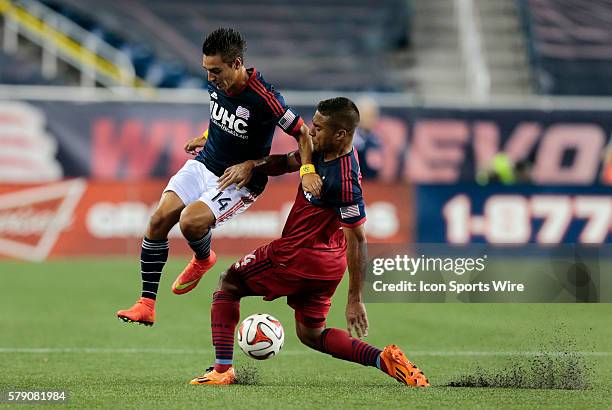 Chicago Fire's Quincy Amarikwa breaks up New England Revolution's Diego Fagundez . The New England Revolution defeated the Chicago Fire 2-1 in a...