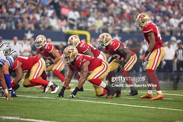 San Francisco 49ers Defensive End Ray McDonald [9373] and his teammates during the NFL season opener football game between the Dallas Cowboys and San...