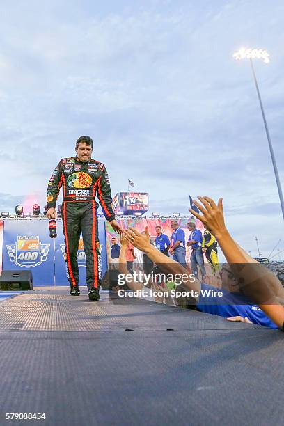 Sprint Cup Series driver Tony Stewart, driver of the Bass Pro Shops Chevrolet during driver introductions of the Federated Auto Parts 400 at Richmond...