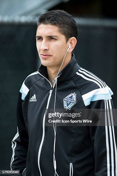 Johnny Lever??n of the Vancouver Whitecaps FC before the gamebetween the Vancouver Whitecaps FC and the Columbus Crew at Crew Stadium in Columbus,...