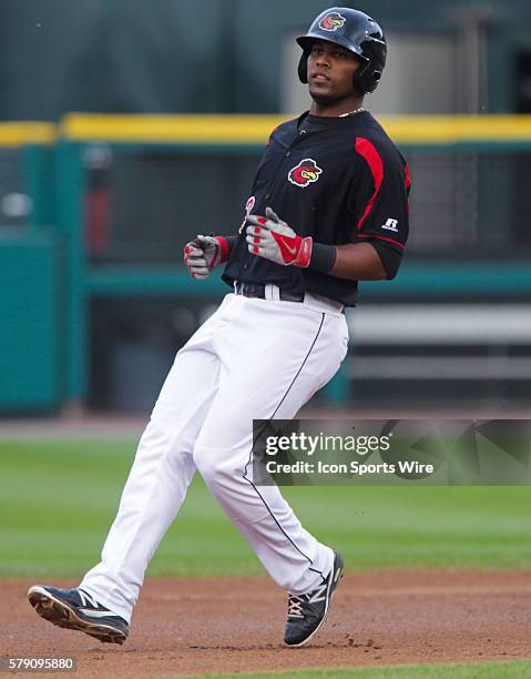 Rochester Red Wings third baseman Deibinson Romero during a Minor league baseball game between the Pawtucket Red Sox and the Rochester Red Wings at...