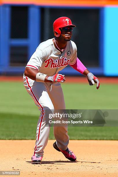 Philadelphia Phillies left fielder Domonic Brown during the game between the New York Mets and the Philadelphia Phillies played at Citi Field in...