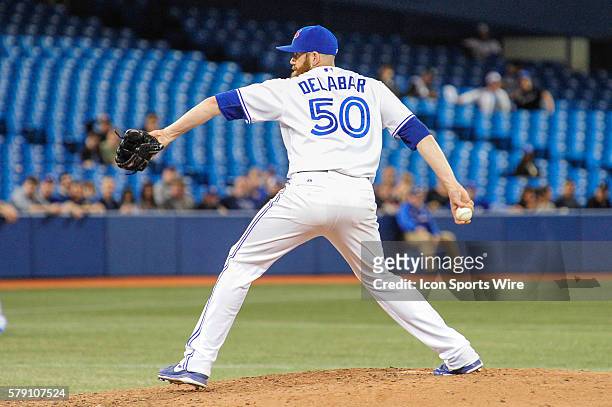 Toronto Blue Jays pitcher Steve Delabar entered the game to pitch in the seventh inning. The Toronto Blue Jays defeated the Los Angeles Angels 7 - 3...