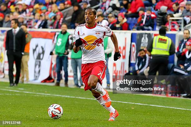 New York Red Bulls defender Roy Miller during the first half of the MLS - Eastern Conference Semifinal between the New York Red Bulls and the D.C....