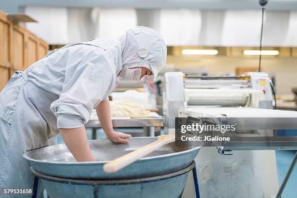 traditional japanese sweet factory - japanese dumplings stock pictures, royalty-free photos & images