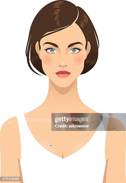young woman's face - anti aging stock illustrations