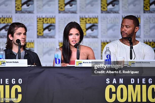 Actors Jason Ralph, Marie Avgeropoulos and David Ramsey attend TV Guide Magazine's Fan Favorites during Comic Con 2016 at San Diego Convention Center...