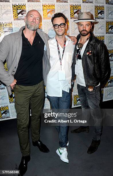 Actors Graham McTavish, Joseph Gilgun and Dominic Cooper attend AMC's "Preacher" panel during Comic-Con International 2016 at San Diego Convention...