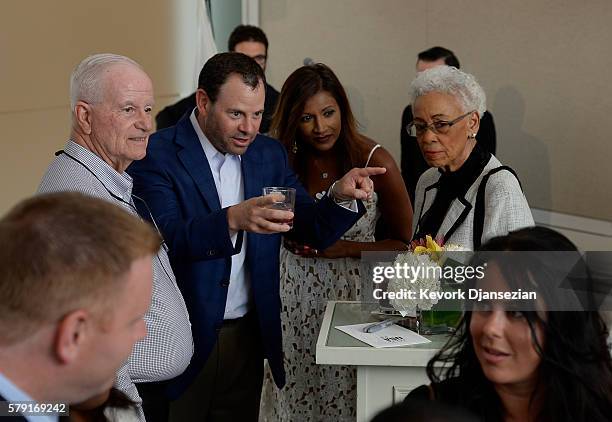 Team USA fans enjoying the Toast to Team USA Send Off presented by Bridgestone event at The Paley Center for Media on July 22, 2016 in Los Angeles,...