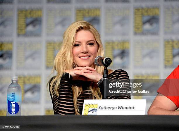 Actress Katheryn Winnick attends the "Vikings" panel during Comic-Con International 2016 at San Diego Convention Center on July 22, 2016 in San...