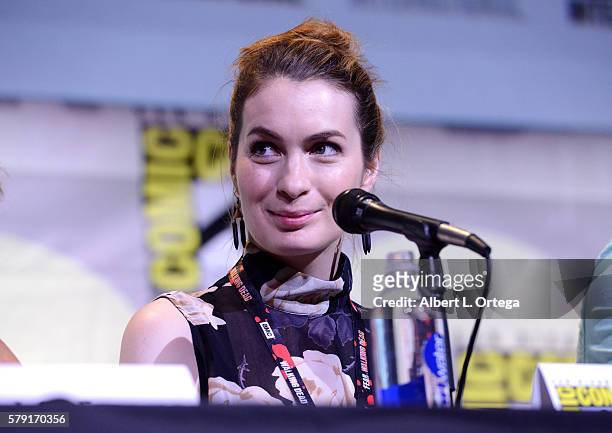 Actress Felicia Day attends the "Con Man" panel during Comic-Con International 2016 at San Diego Convention Center on July 22, 2016 in San Diego,...