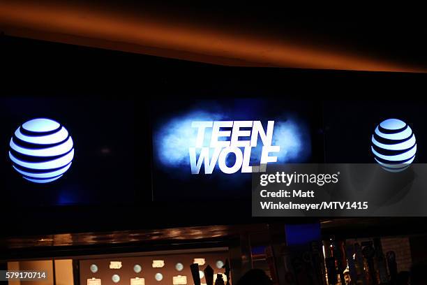 Teen Wolf and AT&T logos as seen at the MTV Fandom Awards San Diego AT&T Post-Party featuring Teen Wolf Cast at PETCO Park on July 22, 2016 in San...