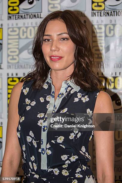 Actress Michaela Conlin attends the "Bones" press line at Comic-Con International 2016 - Day 2 at Hilton Bayfront on July 22, 2016 in San Diego,...