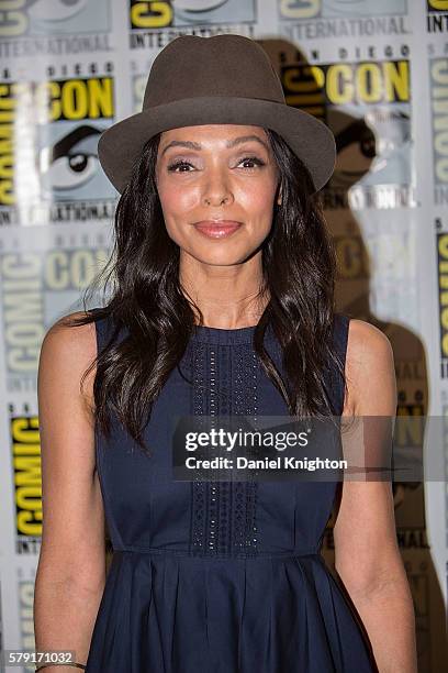 Actress Tamara Taylor attends the "Bones" press line at Comic-Con International - Day 2 at Hilton Bayfront on July 22, 2016 in San Diego, California.