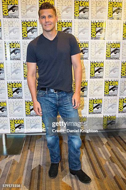 Actor David Boreanaz attends the "Bones" press line at Comic-Con International - Day 2 at Hilton Bayfront on July 22, 2016 in San Diego, California.