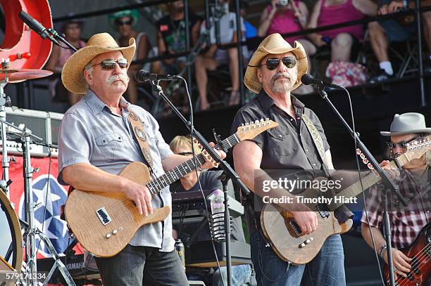 Howard Bellamy and David Bellamy of The Bellamy Brothers perform on Day 2 of Country Thunder Wisconsin on July 22, 2016 in Twin Lakes, Wisconsin.