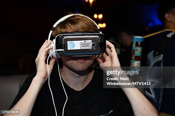 View of the VR headsets at the MTV Fandom Awards San Diego AT&T Post-Party featuring Teen Wolf Cast at PETCO Park on July 22, 2016 in San Diego,...